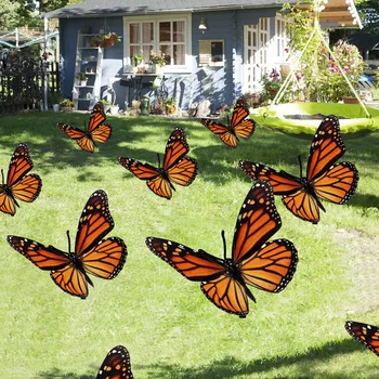 1 шт. Акриловая карта с заземлением в виде бабочки, украшение для сада на открытом воздухе, симпатичная двусторонняя печать, не выцветает, вырезание заземления в виде бабочки