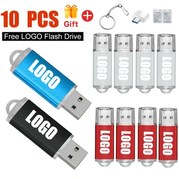 10 шт./лот Бесплатный Индивидуальный Логотип USB Flash Drive 2.0 Pendrive Оптовая Цена 1 ГБ 4 ГБ 128 МБ 512 МБ Memory Stick для Фотосъемки Подарков