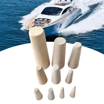 10x аварийных деревянных заглушек для лодки Легко использовать, простая конструкция заглушки для отверстий конической формы