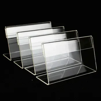 10шт Акриловая Прозрачная подставка для дисплея, рамка для вывески, ценник, визитницы, Наклонный дисплей