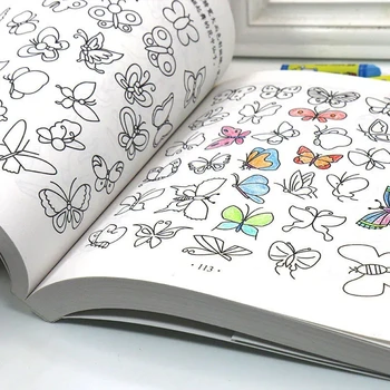 11 Тем 10000 Кейсов Книжка-раскраска с фигурками для детей, Учимся Рисовать Цветы, Растения, Овощи, Насекомых, Животных 0-6 лет