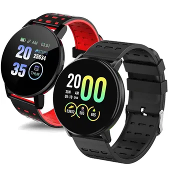 119 Плюс Смарт-Часы Heart Rate Smart Man Браслет Спортивные Часы Водонепроницаемые Смарт-Часы Android Будильник Наручные Часы