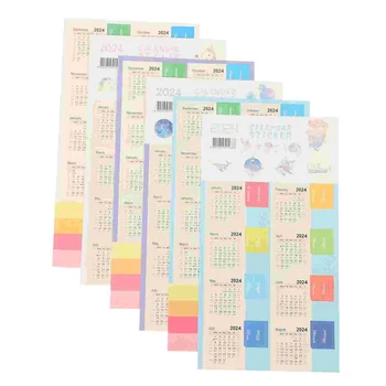 24 Листа Самоклеящихся вкладок, наклейки с ежемесячным календарем, Цветные наклейки с календарным индексом