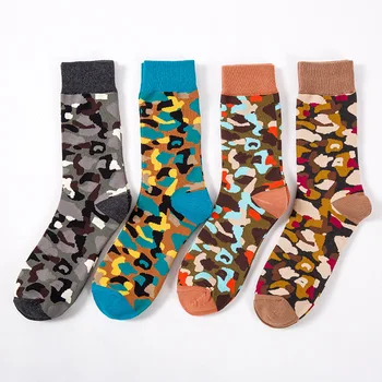 4 пары носков fashion happy socks модные носки оптом мужские камуфляжные носки средней и высокой плотности эластичные носки