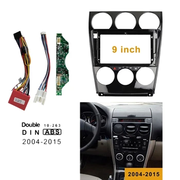 9-Дюймовый 2DIN Автомобильный Приборный Щиток Рамка DVD Навигационная Панель Рамка Радио Панель Для Mazda 6 2004-2015