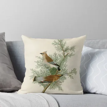 Cedar Bird - подушка с принтом Birds of America Джона Джеймса Одюбона, декоративные подушки для гостиной, декоративная подушка
