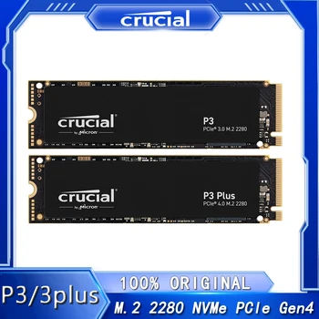 Crucial P3 Plus 500GB 1TB P3 2TB 4TB PCIe 4.0 3D NAND NVMe M.2 SSD Твердотельный Накопитель Для Настольного Ноутбука Внутренний 500G 1T 2T 4T