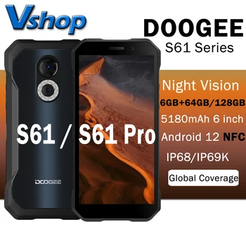 DOOGEE S61 Doogee S61 Pro IP68 / IP69 Прочный Телефон 6 ГБ 64 ГБ / 128 ГБ Android 12 Смартфон 20-Мегапиксельная Камера Ночного Видения NFC Мобильный Телефон