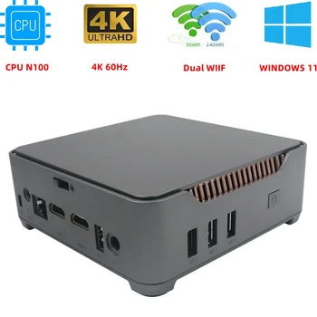 GK3 PLUS Alder Lake N100 Мини-ПК Windows 11 VGA 2 * HD Трехэкранный дисплей WiFi 5 BT4.2 RJ45 LAN 1000M Компьютер МИНИ-ПК