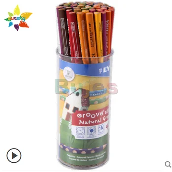 LYRA 24 цвета 48 шт цветные карандаши с отверстиями для учеников начальной школы ручной рисунок детские принадлежности для творчества цветные карандаши для рисования