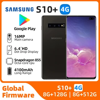 Samsung Galaxy S10 Plus S10 + 4g смартфон Snapdragon 855 6,4 