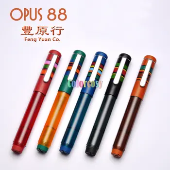 Авторучка Opus 88 Fantasy Fantasia Penna Stilografica, Система заправки пипетки, Цветная акриловая мини-ручка для письма