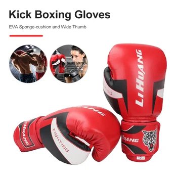 Боксерские перчатки для мужчин, женщин, детей из искусственной кожи для ММА, кикбоксинга, карате, Муай Тай, боксерские перчатки для боевых искусств, оборудование для тренировок