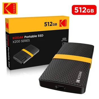 Внешний SSD-накопитель KODAK x200 hd externo usb 3.1 GEN 2 портативный SSD 256B 512GB 1TB Жесткий диск для ноутбуков С Кабелем USB-C
