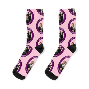 Дизайн Murdoch Mysteries в розово-фиолетовых носках, яркие женские носки с подвязками, мужские