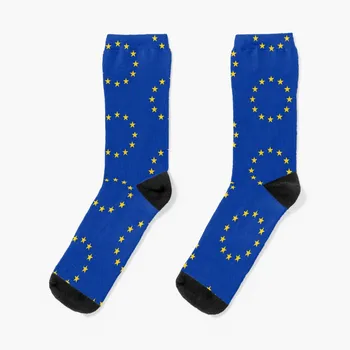 ЕС, Европа, Европейский союз, Европейский флаг, носки со звездами ЕС, новинки для гольфа, рождественские носки, мужские и женские