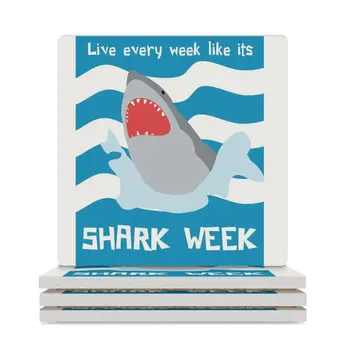 Живите каждую неделю, как на неделе акул Керамические Подставки (Квадратные) забавные милые кухонные Подставки
