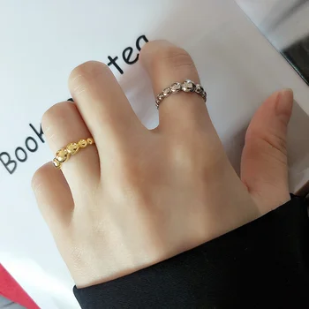 Корейская ювелирная мода, индивидуальный тренд, кольцо из стерлингового серебра S925 пробы с круглым отверстием, универсальная женская футболка First