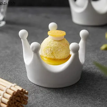 Креативная керамическая тарелка для дим-самов в форме короны, Десертное блюдо, блюдо для суши, ресторан молекулярной кухни, витрина, Керамическая посуда