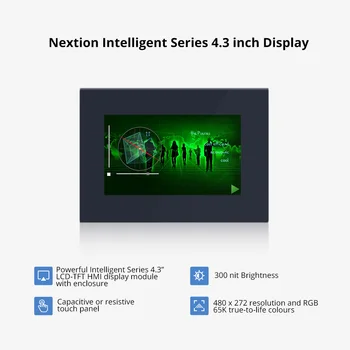 НОВЫЙ Nextion 4,3-дюймовый ЖК-TFT-дисплей HMI с емкостным/резистивным модулем сенсорной панели Intelligent серии RGB 65K Color с корпусом