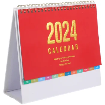 Настольный календарь на 2024 год Ежемесячный календарь Планировщик расписания Календарь Отдельно Стоящий настольный календарь Декор Самодисциплинированный Календарь с часами