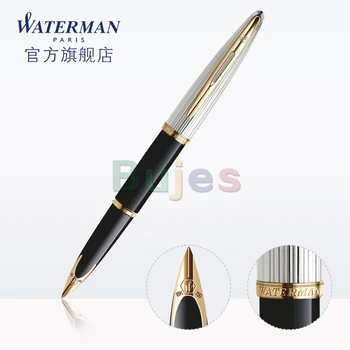 Перьевая ручка Waterman Carène Deluxe, покрытая черным лаком / серебром, с тонким острием, позволяющим писать с особым удовольствием, в подарочной коробке