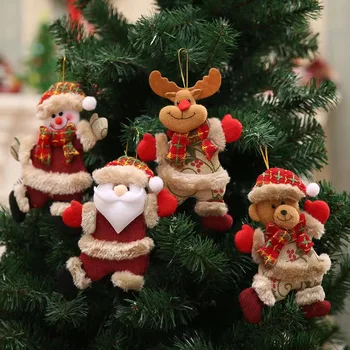Плюшевые украшения для рождественской елки, украшения из Санта-Клауса / Снеговика / лося / медведя, подвески для рождественской елки, украшения для праздничной вечеринки (18 см * 13 см)