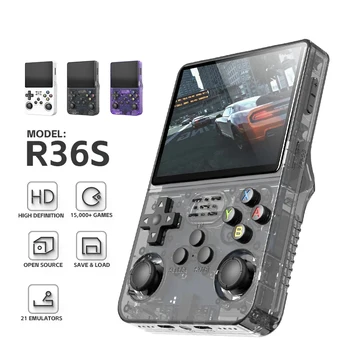 Портативная Игровая консоль POWKIDDY R36S в стиле Ретро Linux с 3,5-дюймовым IPS экраном R35S Plus, Портативный Карманный Видеоплеер