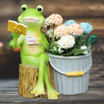 Прекрасные цветочные горшки с лягушками Мультяшные кашпо для подоконника в подарок на День рождения