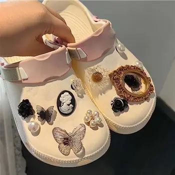 Сменная Обувь Шарм 3D Водонепроницаемая Обувь Из ПВХ Цветочное Украшение Для Обуви Пряжка Зажим Clog Браслет для Croc Woman Girls
