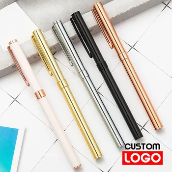 Шариковая ручка из металла толщиной 0,5 мм, индивидуальный логотип, бесплатная гравировка, ручка для подписи, Бизнес-офис, Школьные подарки, Рекламная ручка, Канцелярские принадлежности