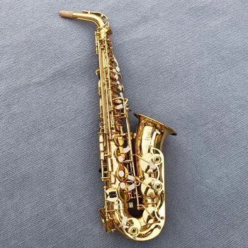 Япония 275 Eb Альт-саксофон Новое поступление, Латунный музыкальный инструмент, покрытый золотым лаком, Ми-бемоль саксофон с аксессуарами в футляре