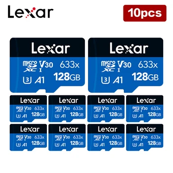 10 шт./лот Оригинальная Карта памяти Lexar 633x32 ГБ 64 ГБ 128 ГБ Скорость чтения до 95 МБ/с. Карта Micro SD класса 10 A1 UHS-I TF Microsd