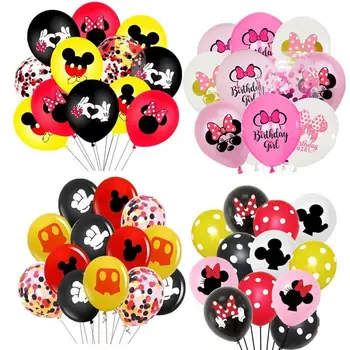 12-Дюймовые латексные воздушные шары с мультяшным Микки Маусом, украшения для детского дня рождения, принадлежности для душа, Детские сувениры Disney