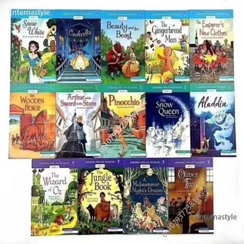 14 Книг / Набор Usborne English Reader 1-3-Го уровня Для Чтения-Издания Для Чтения Детских Книжек С картинками, Комиксов Libro