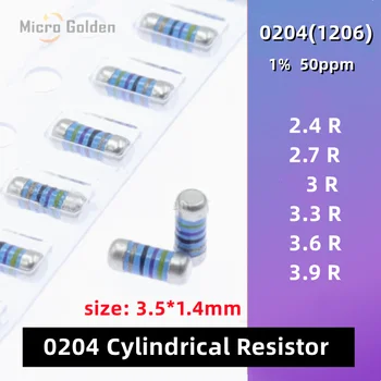 (20шт) 0204 Цилиндрический Резистор Цветное Кольцо SMD MELF Сопротивление 1% 2.4R 2.7R 3R 3.3R 3.6R 3.9R Ом 1206 Металлический Пленочный Резистор