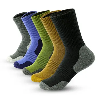 5 Пар мужских хлопчатобумажных носков, впитывающих влагу, высококачественные носки для шоссейного велосипеда, удобные носки для бега на велосипеде, рабочие носки для экипажа