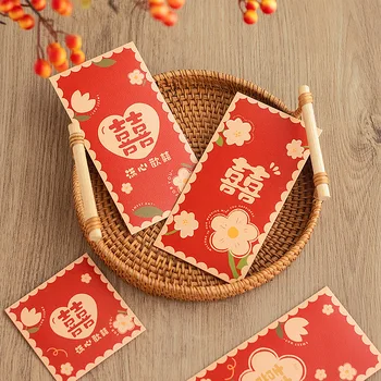 6ШТ Традиционный китайский свадебный Хунбао, Бронзово-красный конверт для новогоднего декора, Счастливые Красные пакеты, Весенний фестиваль, денежный мешок