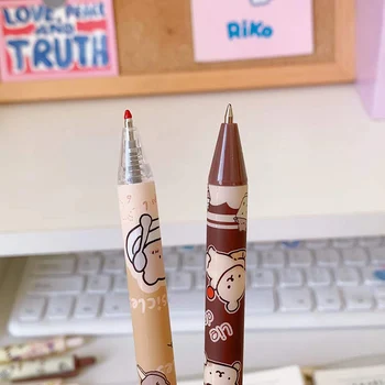 6шт Гелевая ручка с гелевыми чернилами Kawaii Bear Bunny Press Pen Ins Cute Гелевая ручка