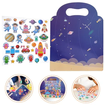 Детская развивающая книжка-наклейка с пузырьками, портативный пазл, мультяшная игрушка, аппликация из бумаги для малышей
