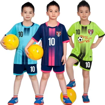 Детский футбольный трикотажный спортивный костюм Детская футбольная спортивная форма Комплекты спортивной одежды для девочек с мячом жилет детский футбольный костюм