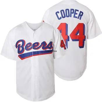 Джерси Джо Купера 44, бейсбольная майка Пивной лиги, мужская рубашка для косплея из фильма, Сшитая одежда американского размера, мужская S-XXXL, белая