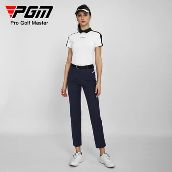 Женские брюки для гольфа с прямыми штанинами PGM из спортивной ткани с лазерной перфорацией для эластичной удобной одежды для гольфа KUZ150