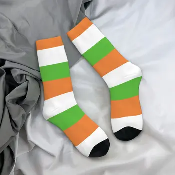 Забавные баскетбольные носки с индийским флагом, полиэстеровые носки средней длины для женщин и мужчин, впитывающие пот