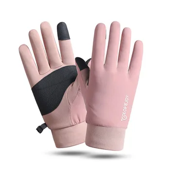 Зимние перчатки для бега Спорт на открытом воздухе Велосипед с сенсорным экраном Велосипедные перчатки для бега Для мужчин И женщин Ветрозащитные спортивные перчатки