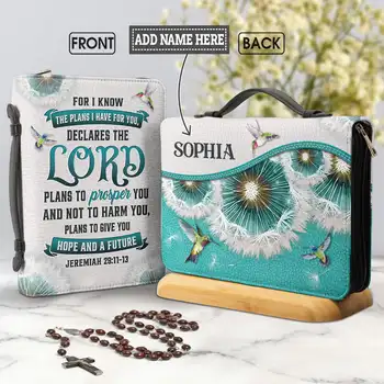 Модные Женские сумки для хранения Библии с принтом в виде библейских стихов Планируют Подарить вам Надежду И Будущий Дизайн Обложки для Библии в виде Птицы-Одуванчика