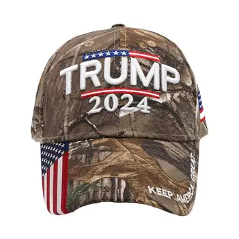 Мужская бейсболка с регулируемой пряжкой Trump 2024 Hat Donald Trump Hat Take America BackMAGA USA с регулируемой вышивкой