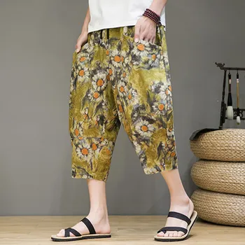 Мужские весенне-летние брюки с цветочным рисунком, свободные брюки с полным принтом, Размер 13, спортивные штаны для 6 спален дома