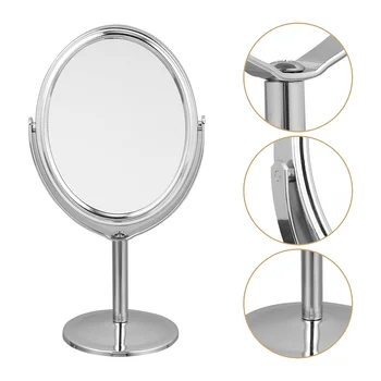 Настольное зеркало для туалетного столика, портативное косметическое зеркало, поворотное увеличительное стекло, двойная сторона