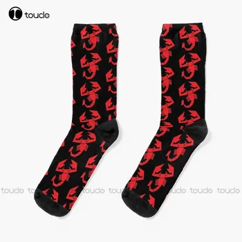 Носки Red Devil Abarth Scorpion, женские носки, Персонализированные Пользовательские носки Унисекс для взрослых, подростков и молодежи, забавный носок с цифровой печатью 360 °